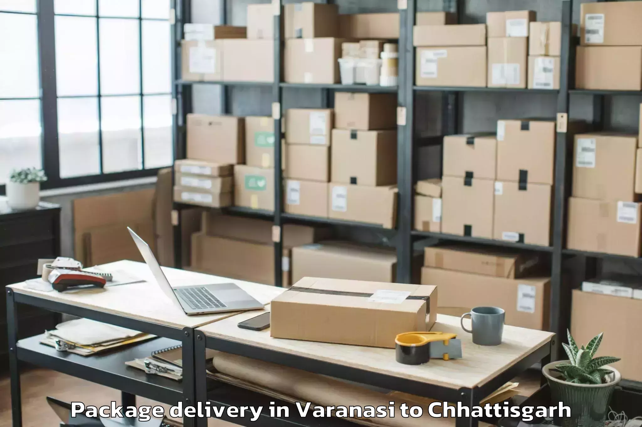 Professional Varanasi to Akaltara Package Delivery